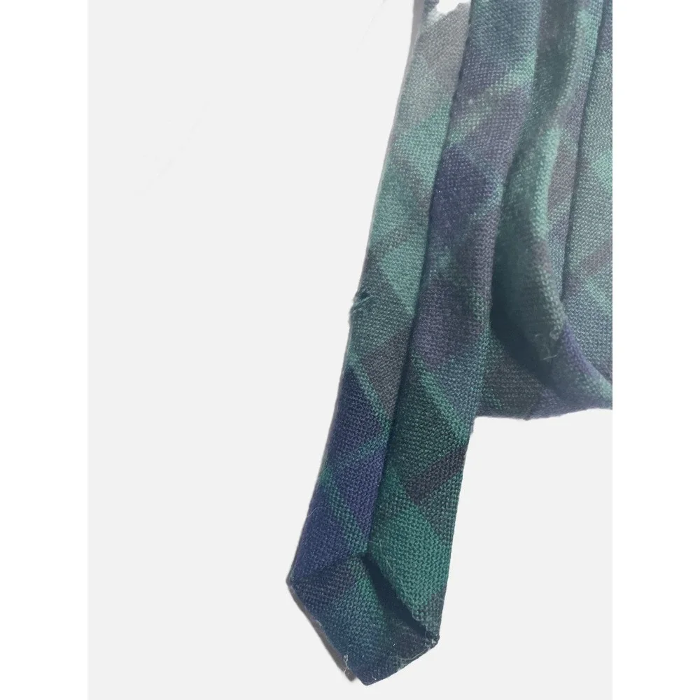 Mac Kay Necktie Mens OS Green Blue Wool Black Watch Tartan Scotland Heritage